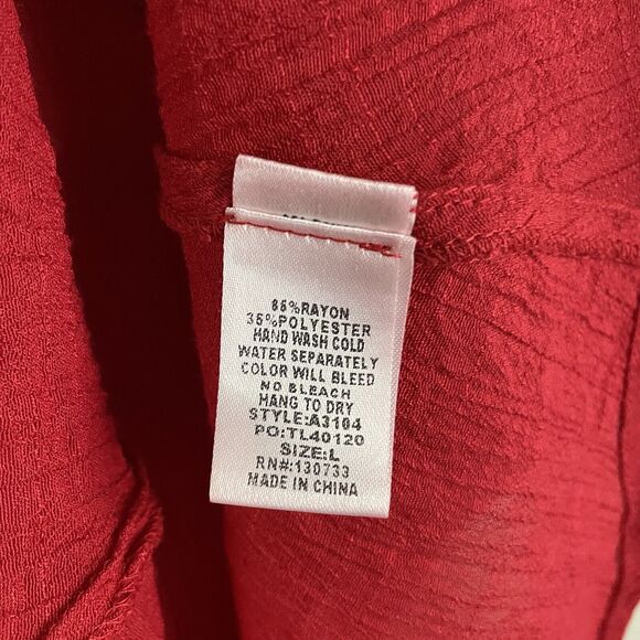 Umgee Womens L Dark Pink Floral Embroidered Peasant Blouse Boho - Picture 4 of 5